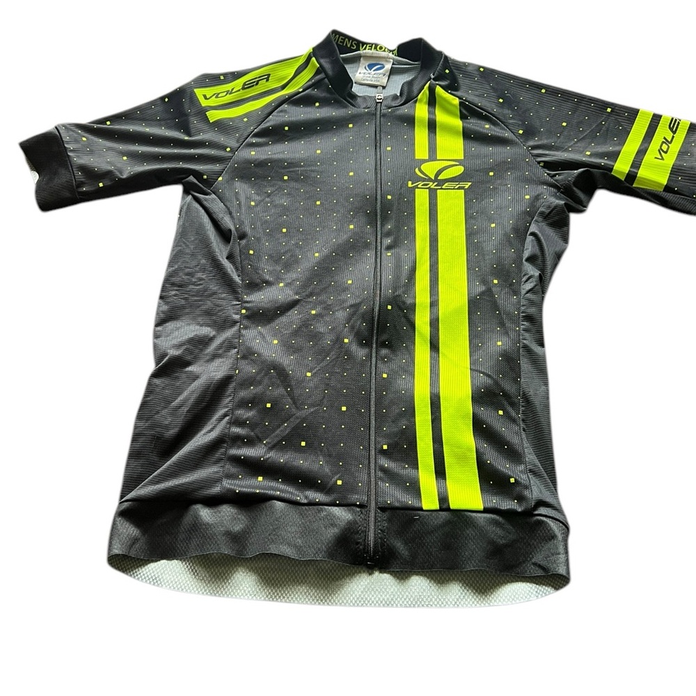 Voler men’s XS shirt sleeve zip up racing jersey blue/electric yellow